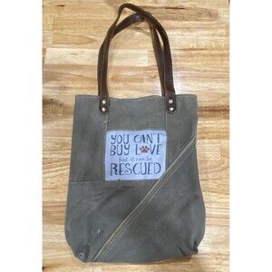 Vintage Addiction Recycled Military Canvas Tent Tote Rescue Animals